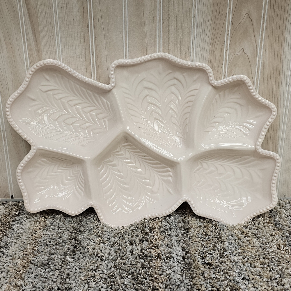 Jeanette • Pink Milk Glass • 6 Divided Platter • Serving Tray • Multi Use • VTG